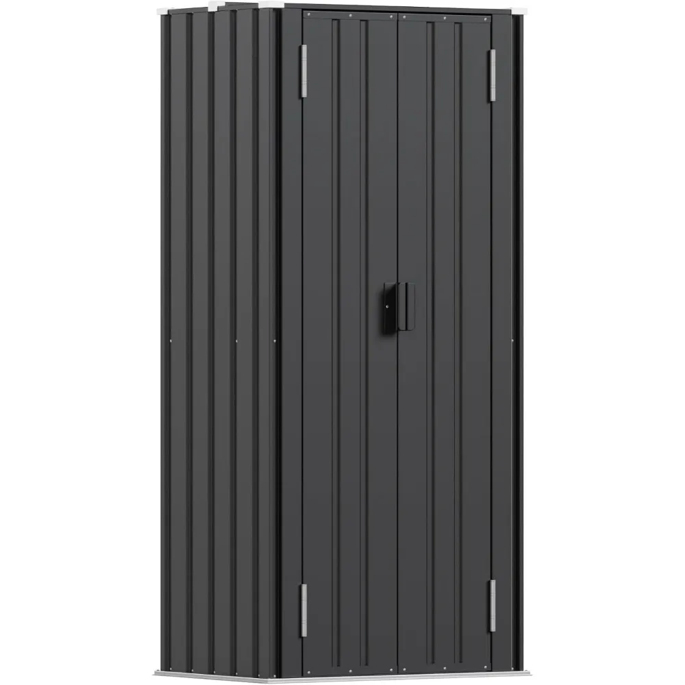 28 Cuft Outdoor Storage Cabinet with Adjustable Shelves, Bla