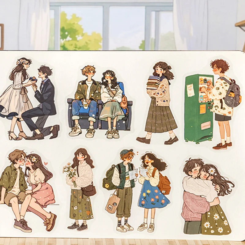 Papel amor evolução adesivos 20 folhas/pacote adesivos de personagens para amantes desfamiliaridade para o casamento março presentes da vida familiar