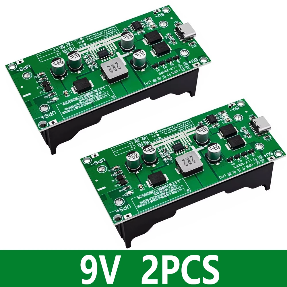 Typ-C 15 W 3 A 18650 Lithium-Batterie-Ladegerät-Modul DC-DC Step-Up-Booster Schnellladung USV-Stromversorgung/Konverter 5 V 9 V 12 V