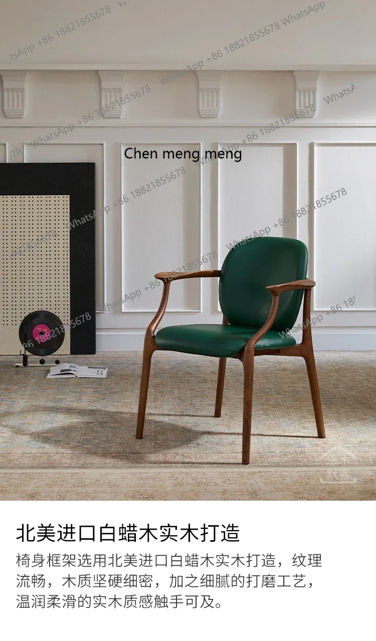 X Carved version, medieval solid wood dining chair, ash wood tenon and mortise armchair