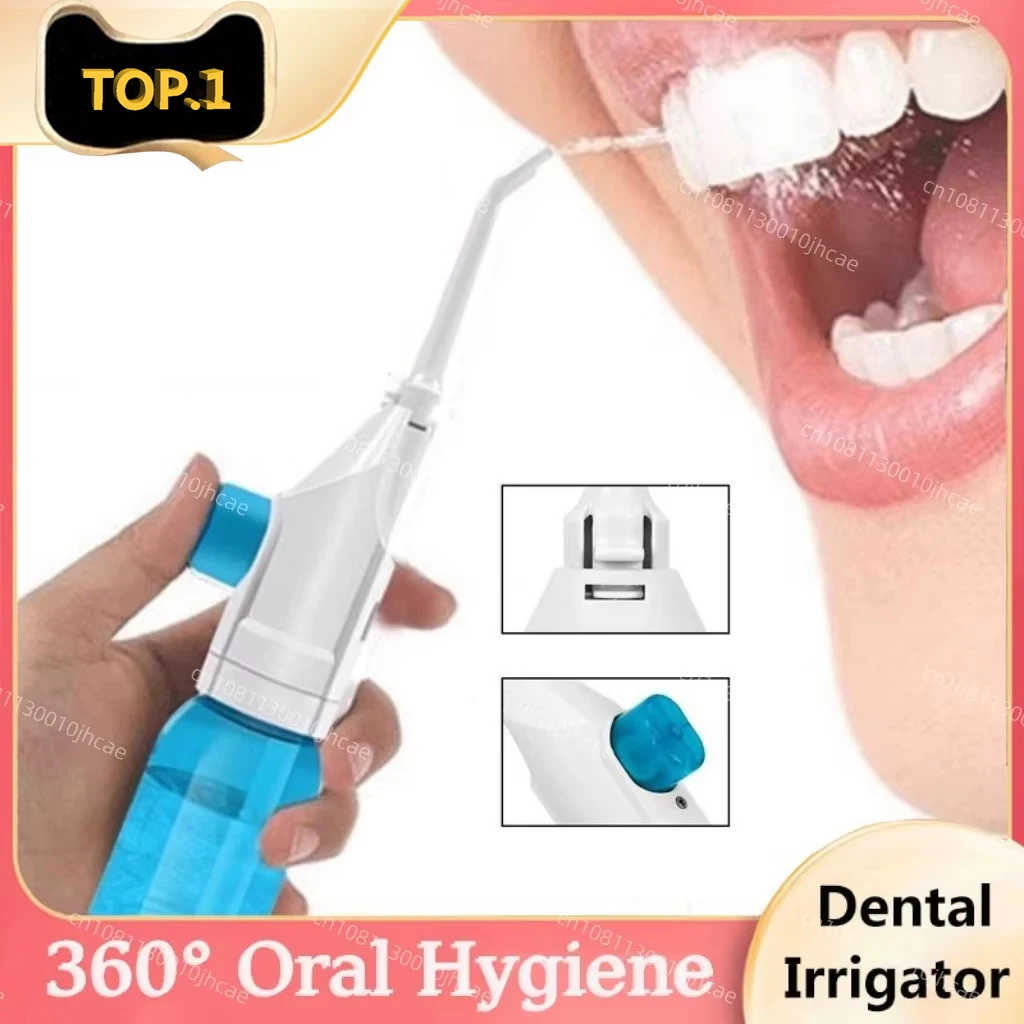  2025 New Household High Pressure Oral Irrigator Portable Teeth Clean Water Dental Floss Manual High Pressure Water Toothpick