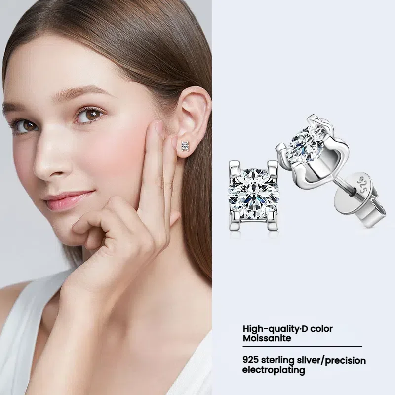 

0,5 карата белый муассанит голова быка серьги-гвоздики из стерлингового серебра S925 с покрытием из белого золота 18 карат персонализированные легкие роскошные ювелирные изделия подарок