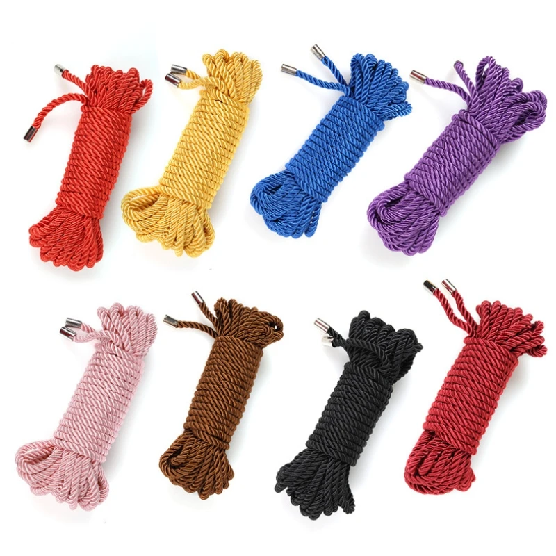 5m 10m Silk Restraints Handcuffs Sexy Binding Rope for Men Women Fetish Couples Slave Bondage Slave Role Play Binder Restraint