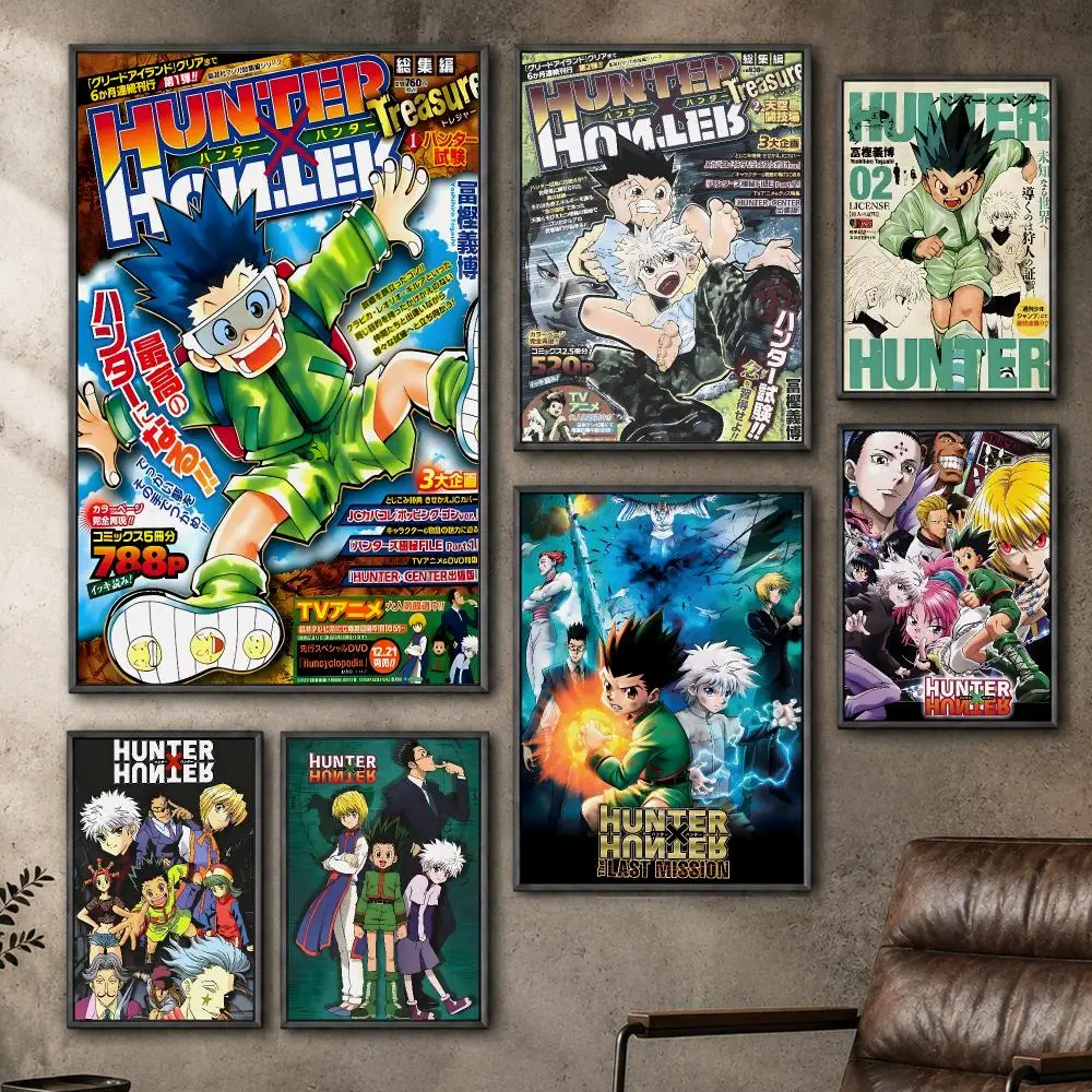 Anime Hunter X Hunter Gon Killua Nen Poster  PP Self Adhesive Home Garage Dorm Bar Wall Decor Aesthetic Retro Gift