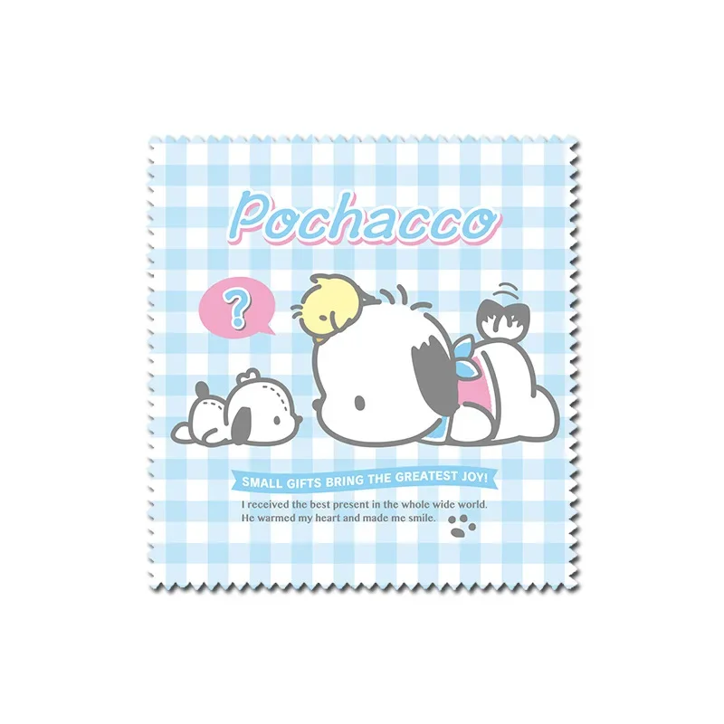 Sanrio Pochacco Kawaii Glasses Cleaner Microfiber Cleaning Cloth for Glasses Cloth Lens Phone Screen Cleaning Wipes Wholesale