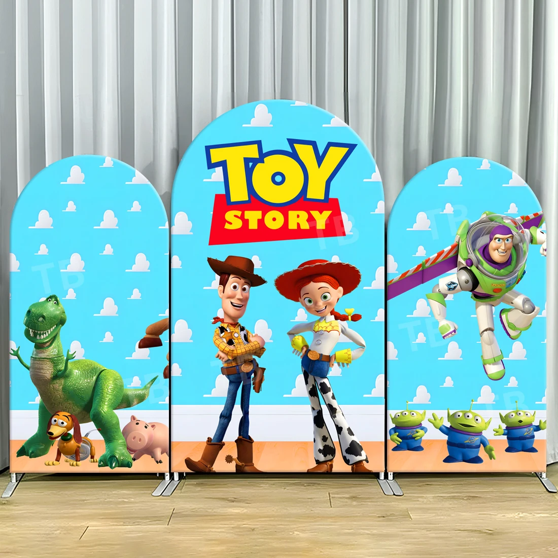

Toy Story Arch Backdrop Covers Blue Sky White Cloud for Kid Birthday Party Decor Photograph Background Wall Baby Shower Supplies
