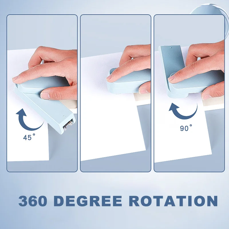 HUAJIE 360° °   Rotierender Hefter, 3 Winkel 45 ° /90 ° /Standard, passend für 24/6 und 26/6 Heftklammern, Metall+ABS, Heftklammern 25 Blatt