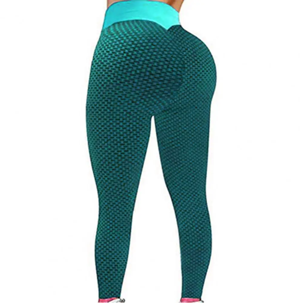 Stylish Women Pants Honeycomb Hip Lift High Waist Stretchy Skinny Leggings Trousers Sports Leggings Pants for Yoga