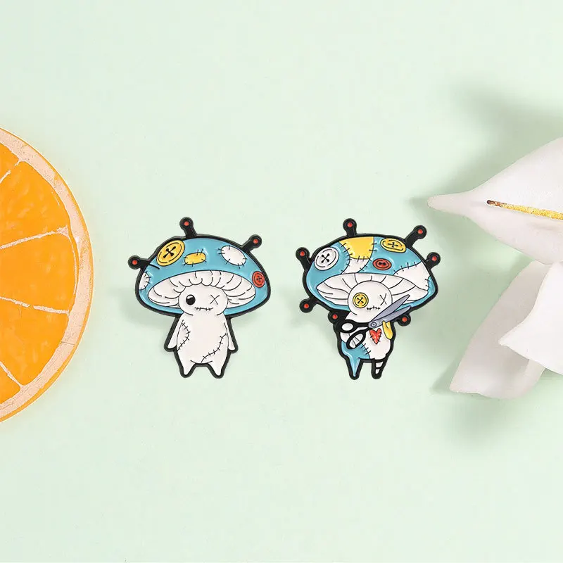 Cartoon Patch Mushroom Badge Pins Brooch Halloween Voodoo Doll Ghost Enamel Lapel Pin Accessory Outfit Collar Bag Hat Ornament G