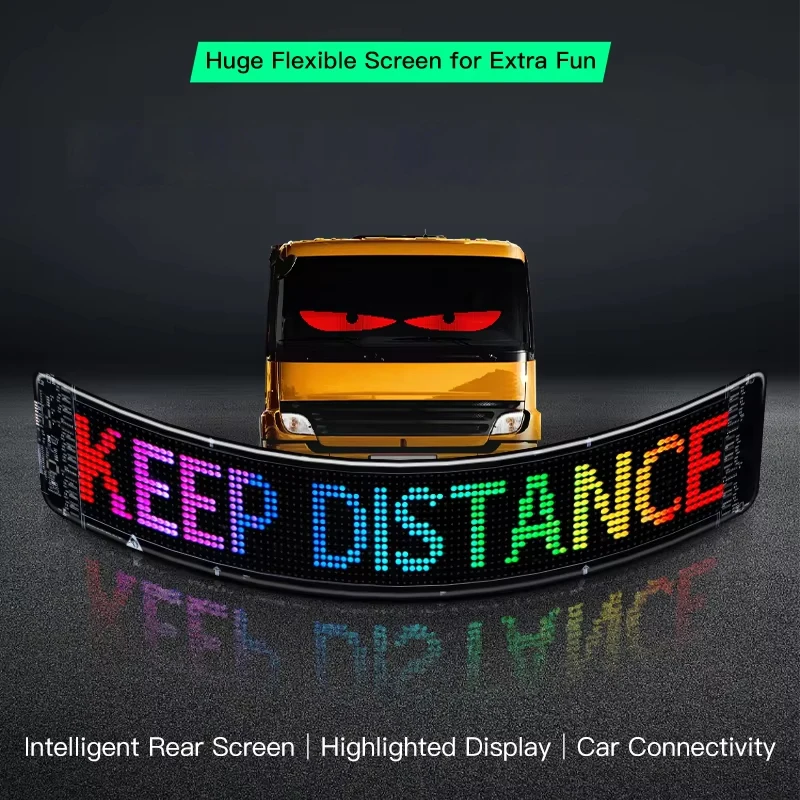 Programmable LED Sign Matrix Panel Scrolling USB Remote Bluetooth App Control LED Sign for Car Shop Store Advertising Party Bar