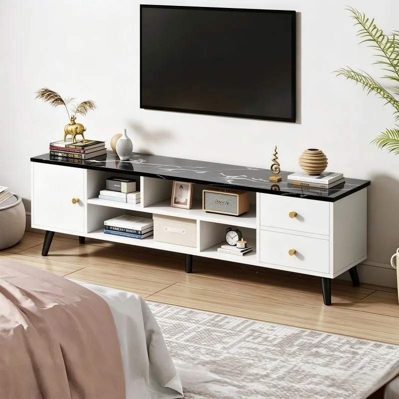 Modern Simple Floor-to-Ceiling Cabinet, Integrated Storage TV Cabinet Locker for Small Apartment & Rental House Living Room Home
