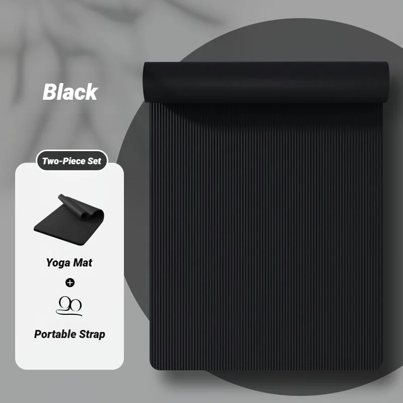 Dwuczęściowy Zestaw Wysokiej Jakości Grubych, Antypoślizgowych Mat do Jogi z NBR do Fitnessu, Pilatesu, na Siłownię, do Domu, Bezwonnych, Uniwersalnych Mat Sportowych dla Mężczyzn