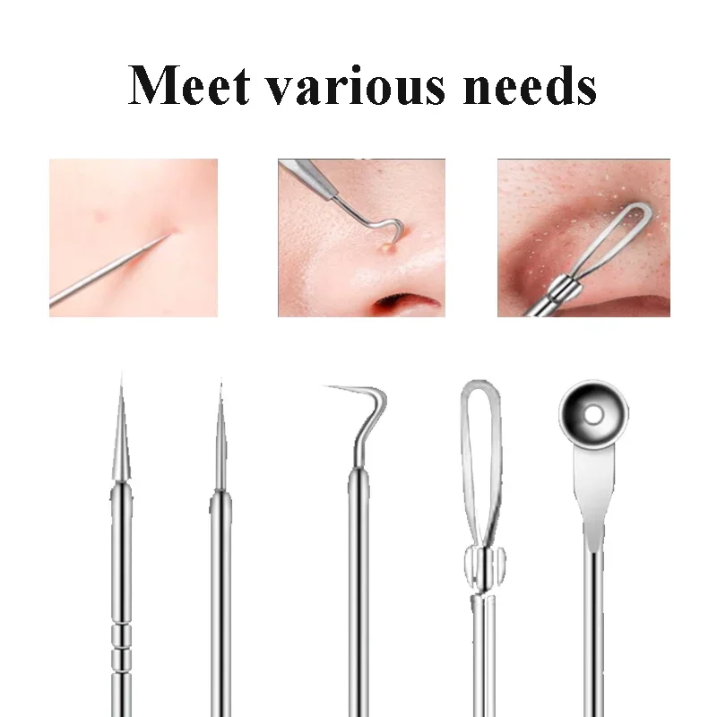 Hoge Kwaliteit Acne Mee-eter Verwijdering Kit Neus Gezicht Porie Reiniging Acne Naald voor Ingegroeid Haar Comedonen Extractor Huidverzorging Tool