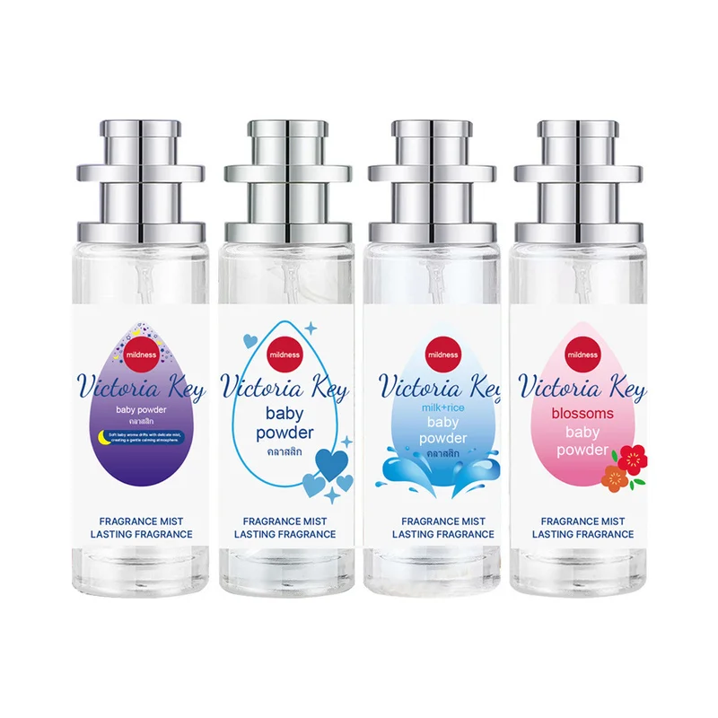 ``` Victoria Key Fabric & Air Fragrance Spray,4 Scents Baby Powder Series Scent Mist,Long Lasting Odor Eliminator for Closet,Bed