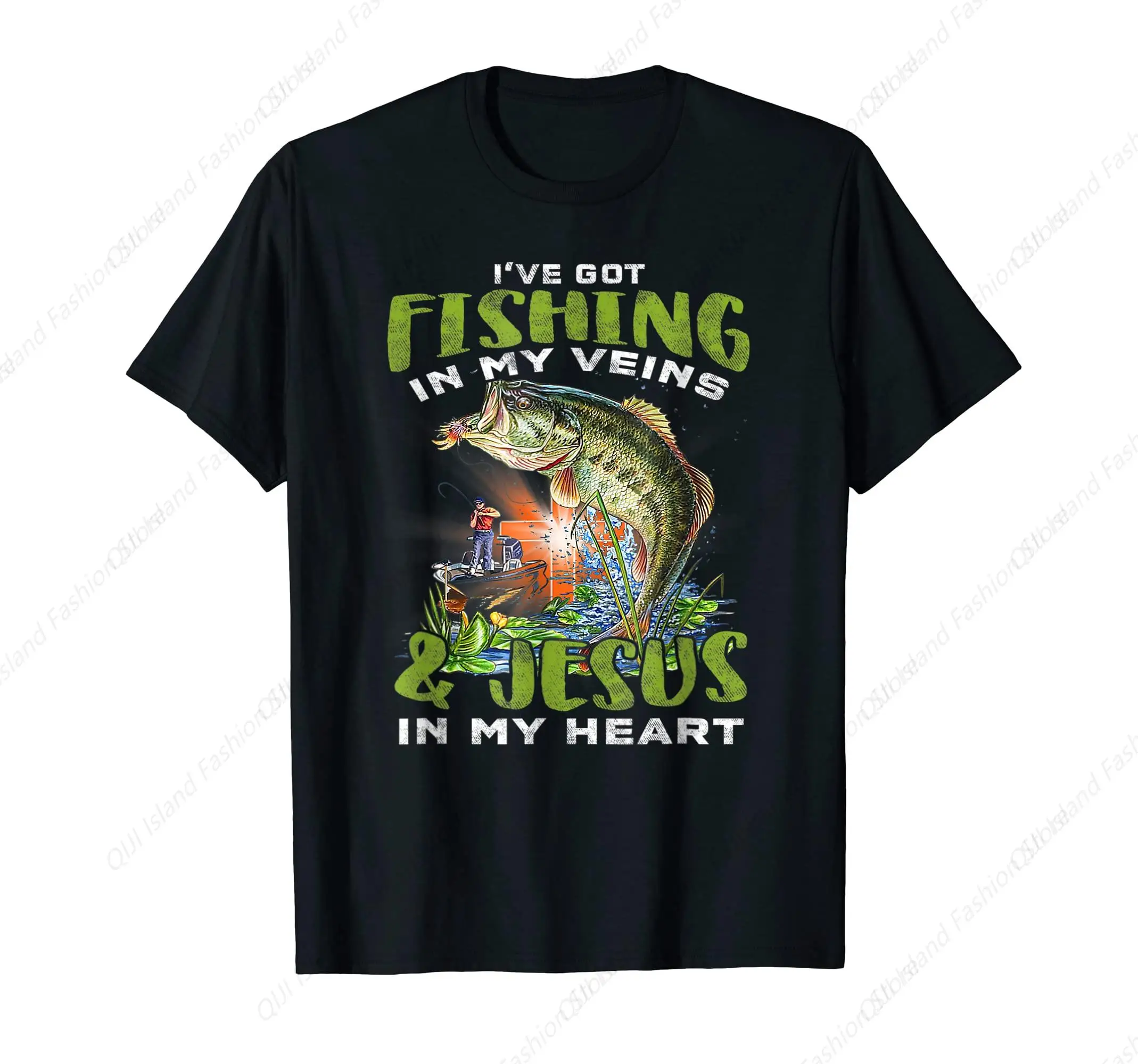 

I've Got Fishing In My Veins Jesus In My Heart T-Shirt