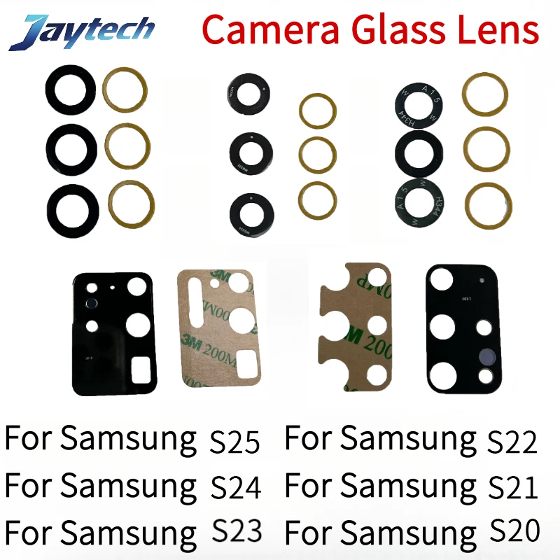 

10 Sets Rear Back Camera Glass Lens For Samsung S20 S21 S22 S23 S24 S25 Plus FE Ultra 4G 5G With Ahesive Glue Sticker