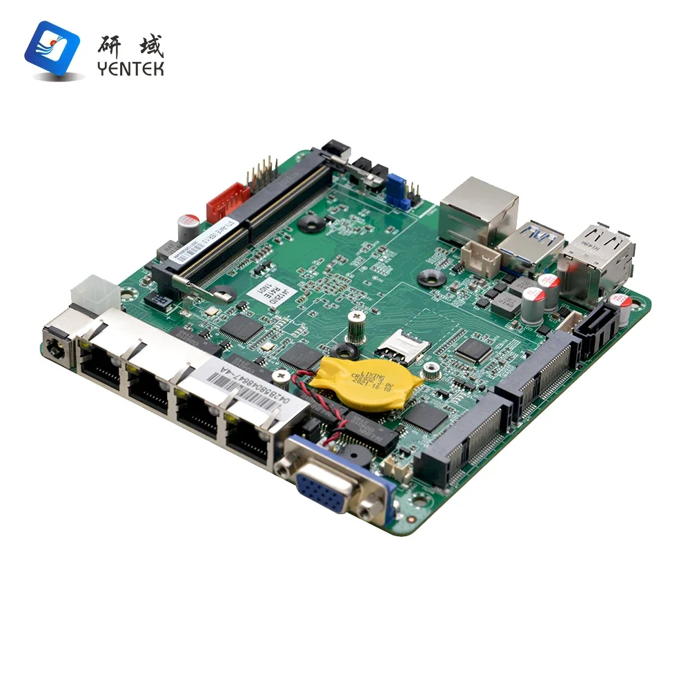 Pfsense Server Motherboard with Processor J4125 DDR4 8G VGA 4 RJ45 LAN Mini Nano ITX Firewall Motherboard