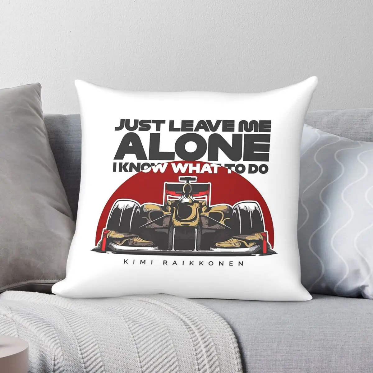 Kimi Raikkonen Leave Me Alone Square Pillowcase Polyester Linen Velvet Creative Decorative Pillow Case Sofa Seater Cover 45x45