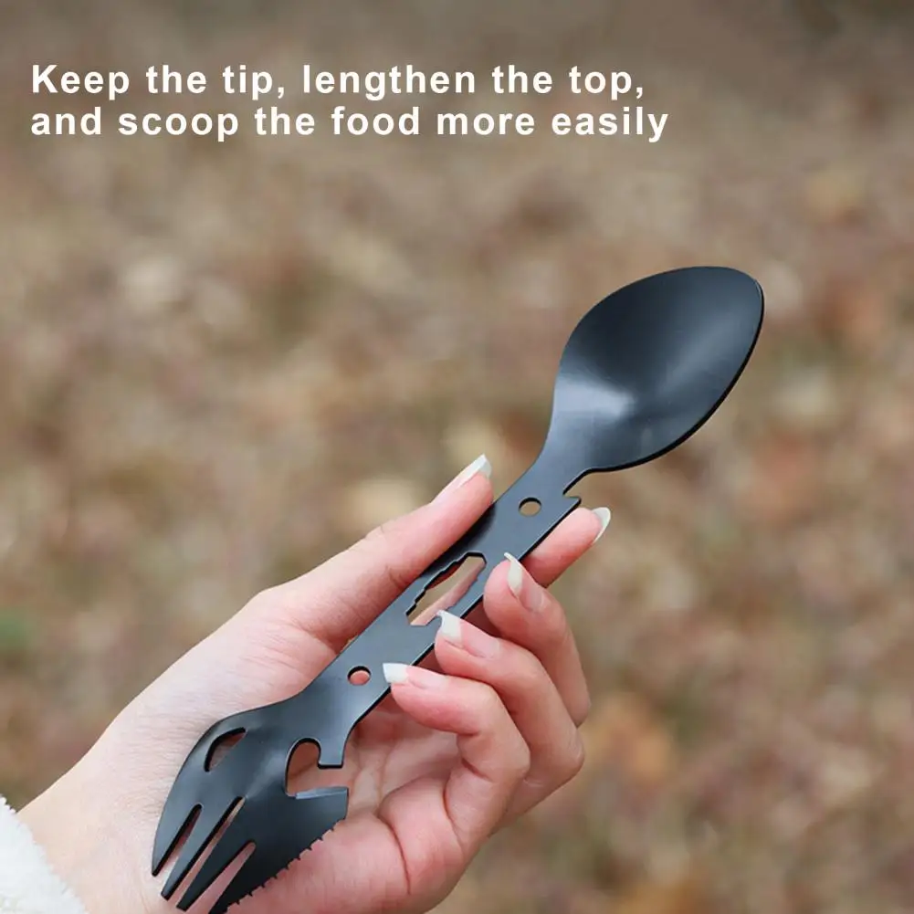 Outdoor Fork Compact Camping Fork Versatile Outdoor Camping Tool with Fork Spoon Bottle Opener Lightweight for Survival