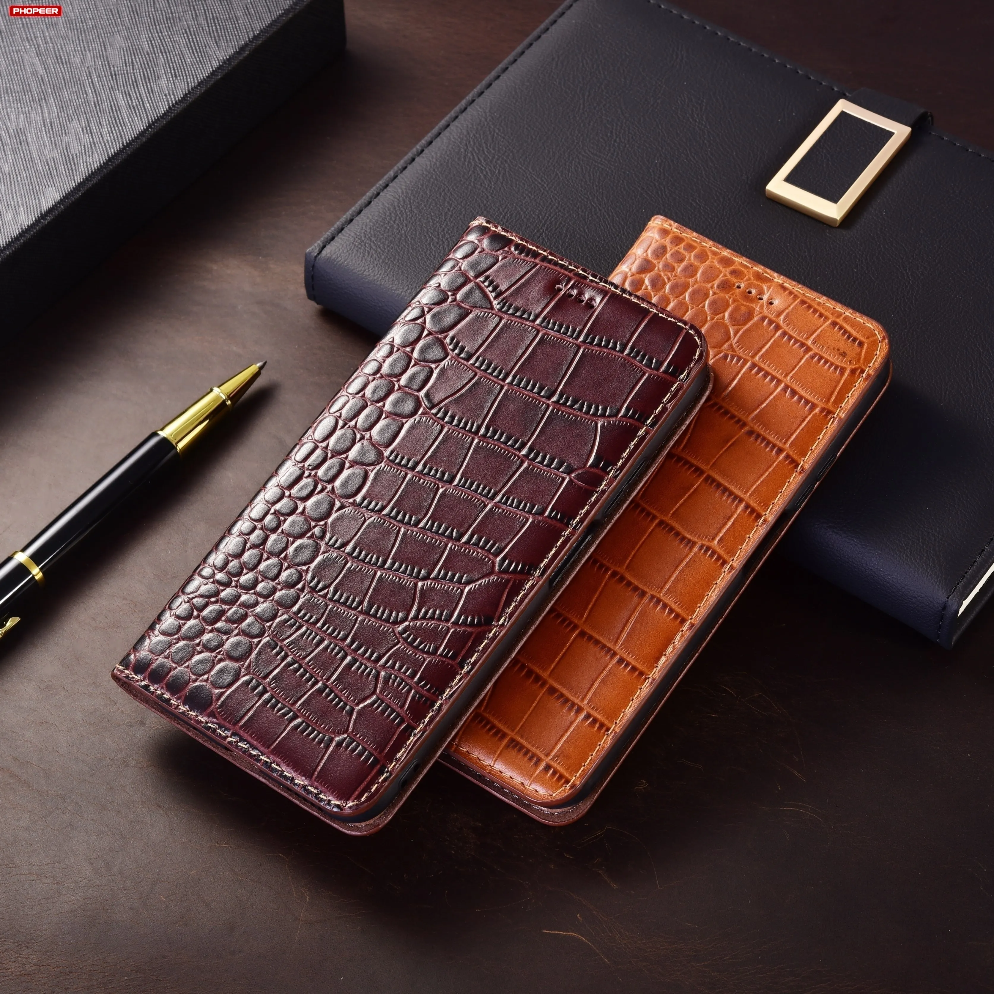 Genuine Leather Case for OPPO A72 A73 A74 A76 A77 A77S A78 A79 5G Flip Slot Magnetic Wallet Holder Book Phone Cover.