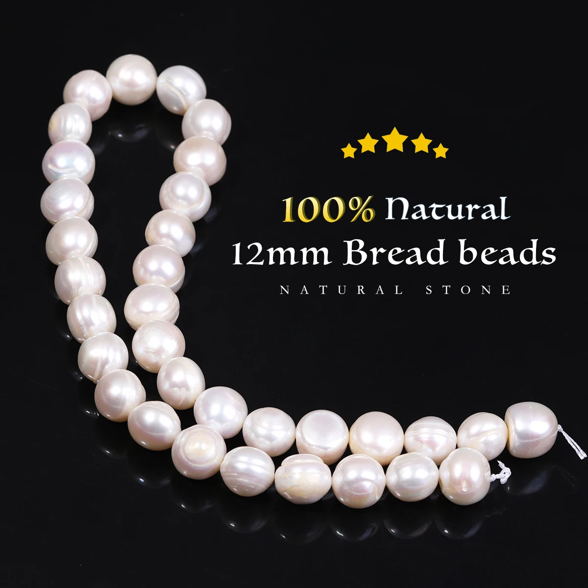 

12mm Bread Pearls Beads AAA Natural Freshwater Pearls Spacer Beads for Jewelry Making DIY Necklace Bracelet Accessories
