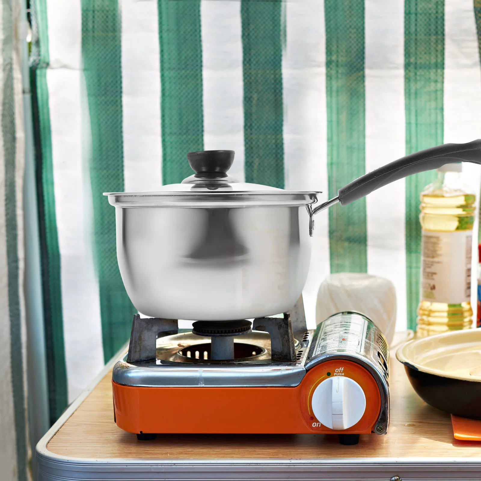 

Stainless Steel Thickened Milk Pot Deep Pan Nonstick Cooking Pots Lid Anti Scalding H Easy Clean Practical