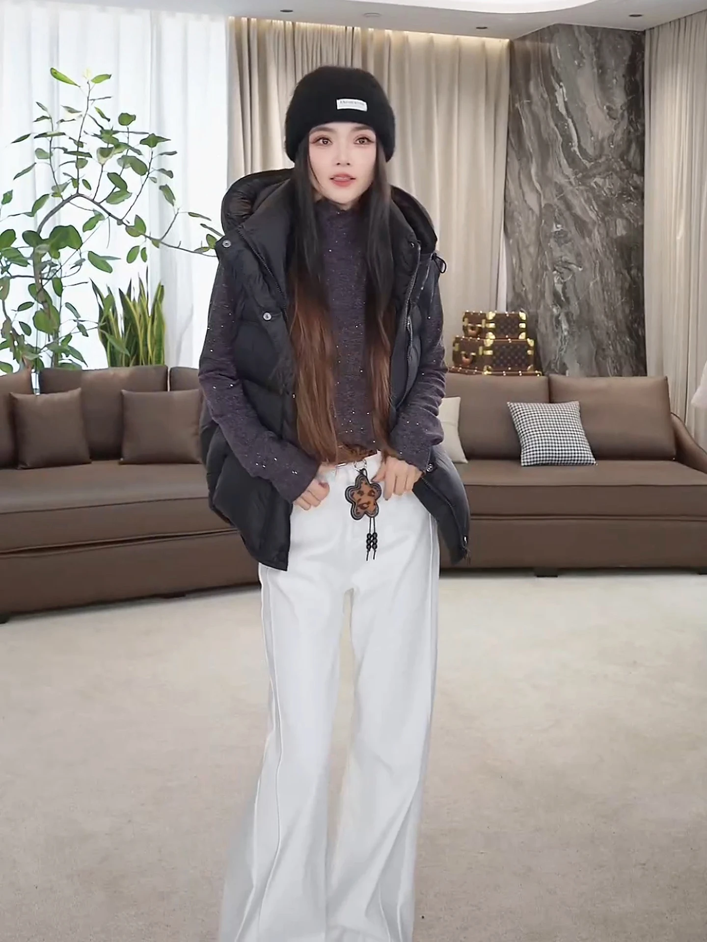 

Kanyu LA eila 2025 Осенне-зимняя новинка: свитер с высоким воротником, на флисовой подкладке, с эффектом звездного сияния, базовый слой, повседневный стиль