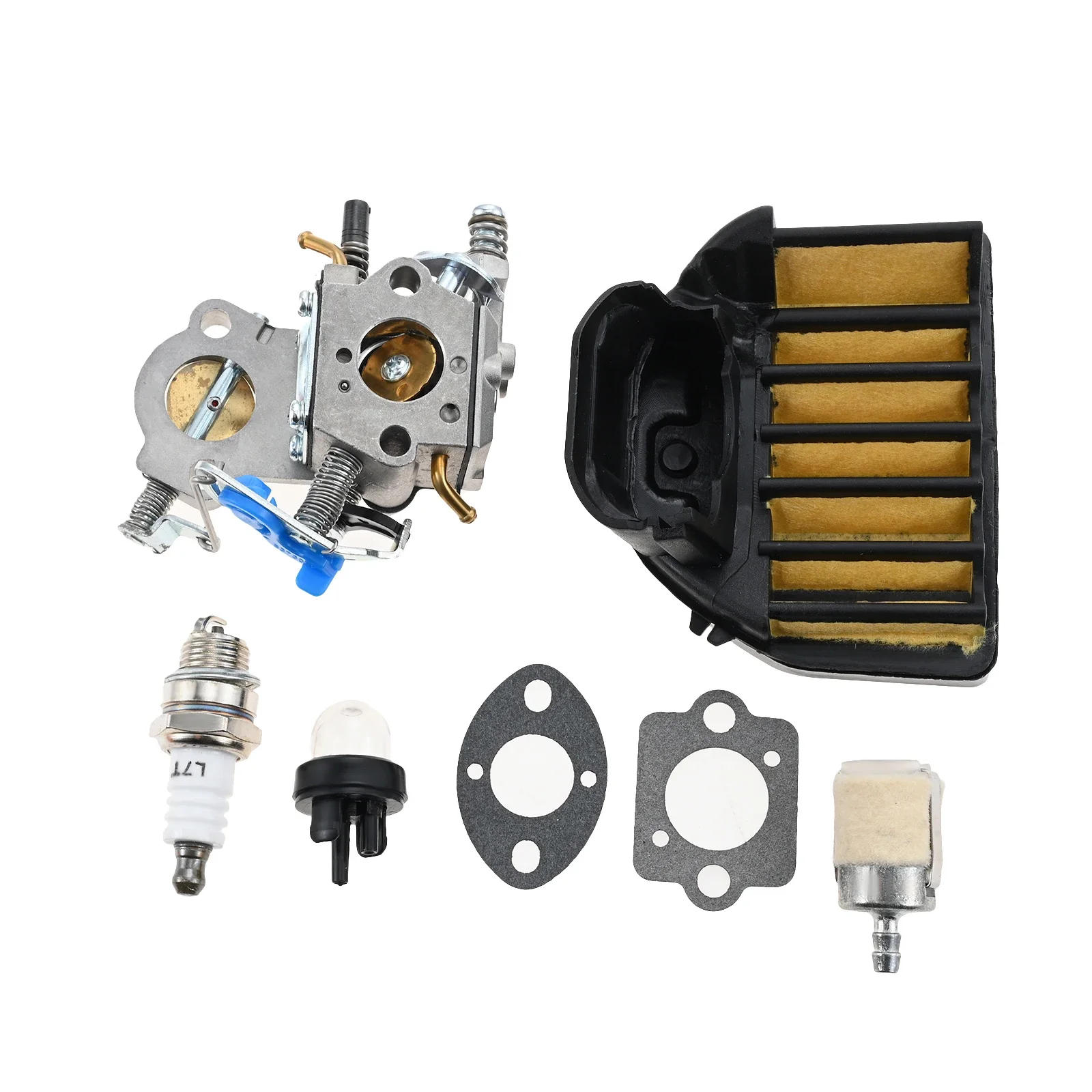 Carburetor Fuel Filter Spark Plug Kit for Husqvarna 455 455 E 460 460 Rancher 461 Gas Chainsaw 544883001 for Wal-bro WTA-29 Carb