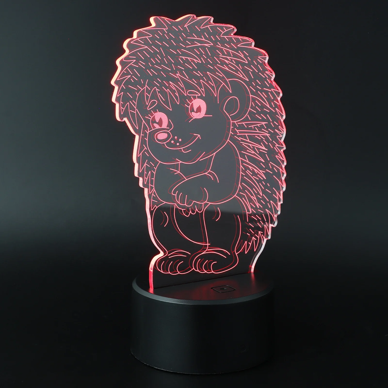 3D LED القنفذ ليلة ضوء اللمس التبديل مصباح للزينة طبق من الأكريليك مهرجان المنزل عيد ميلاد الزفاف سطح المكتب الخفيفة