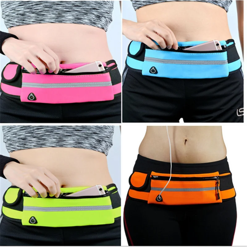 Waterproof Running Waist Bag Canvas Sports Jogging Portable Outdoor Phone Holder Belt Bag Women Men Fitness Sport Accessories