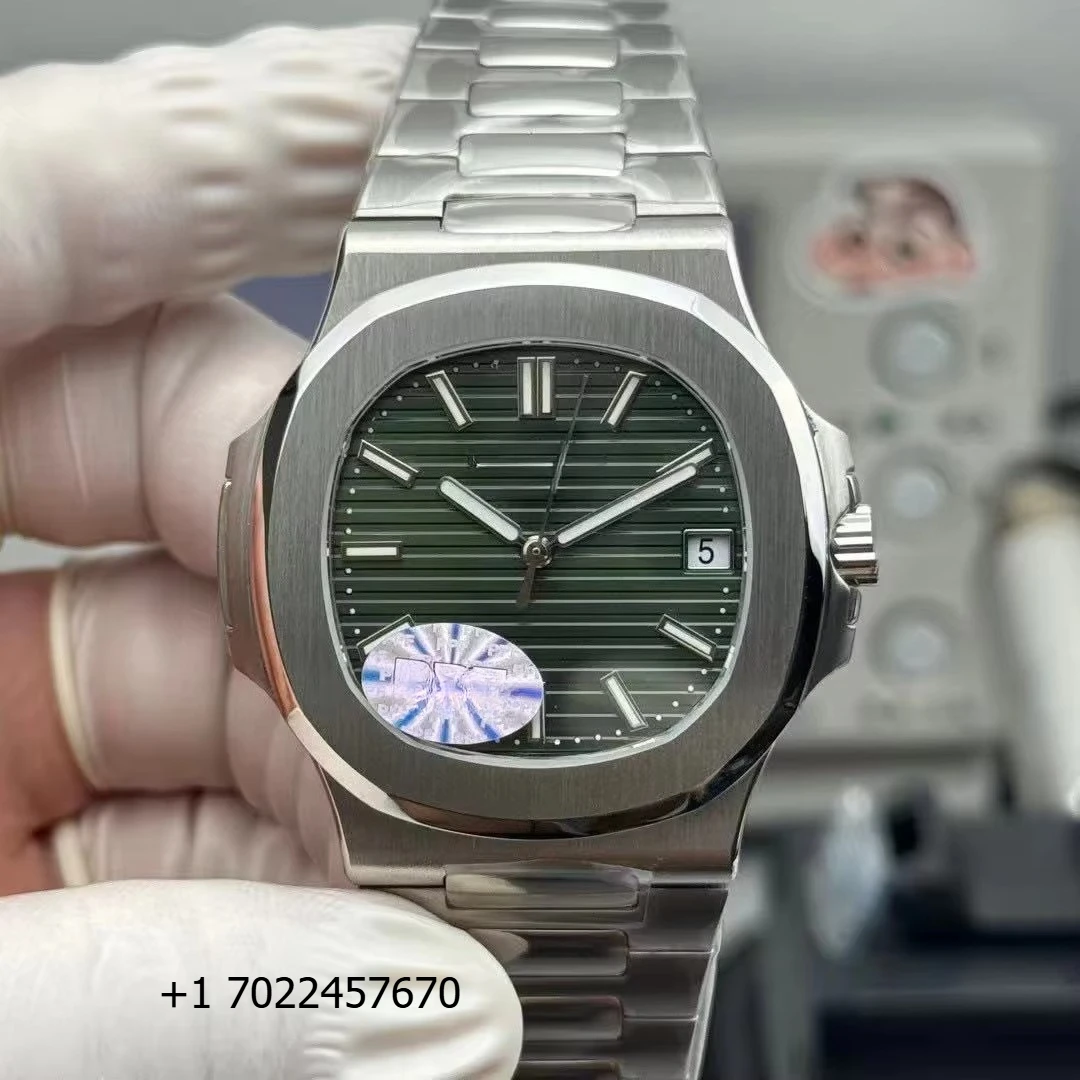 

Top-quality Elegant Men's Platinum Green Dial Luxurious Diving Ultra-thin Multi-functional Date Automatic Mechanical Watch