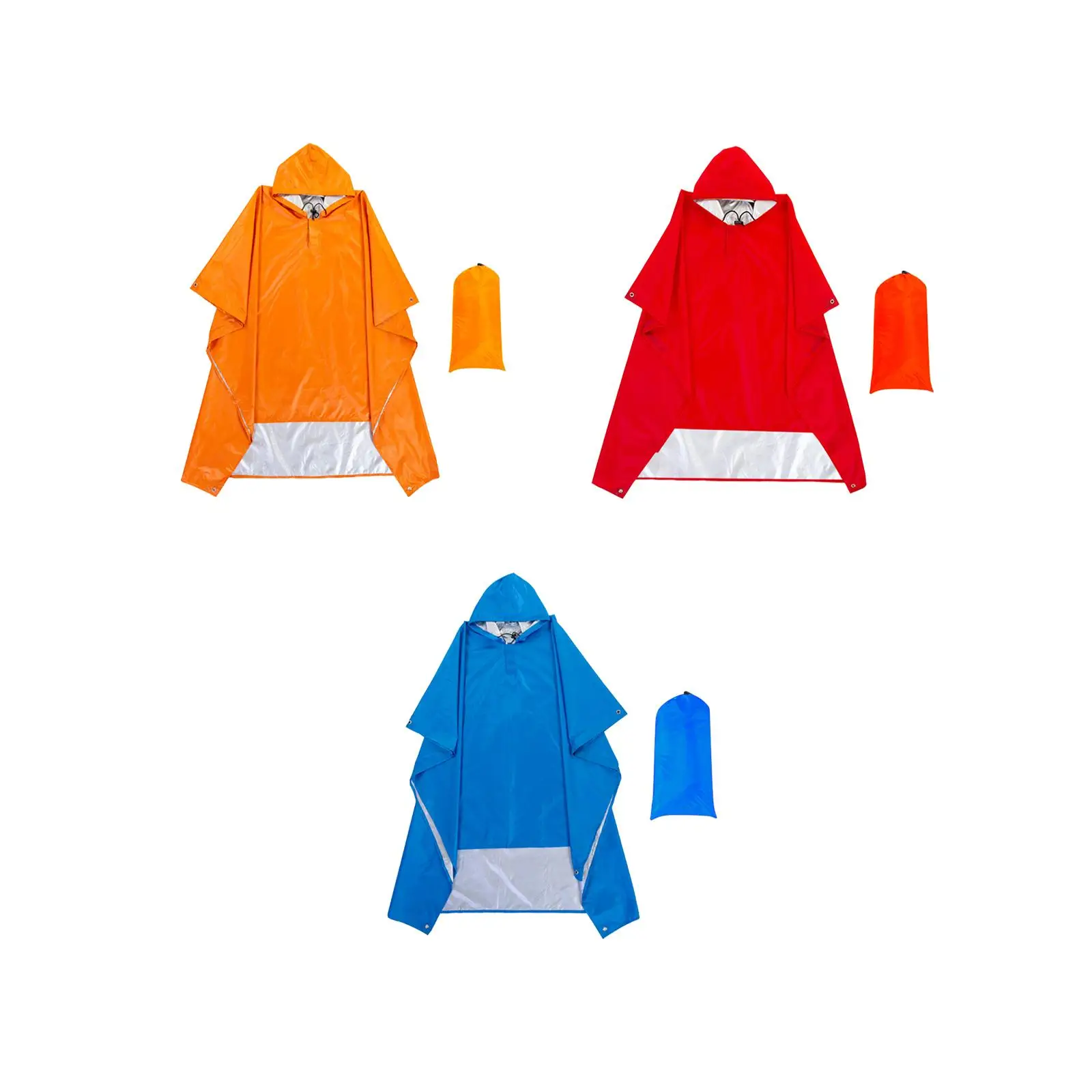 Rain Poncho Water Resistant Rain Cover with Hood and Drawstring Pullover Mat Raincoat for Hiking Travel Outdoor Riding Climbing