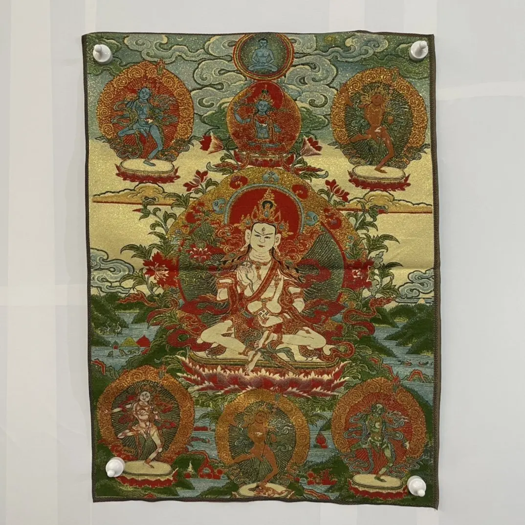 Tibetan Buddha Art Prints Thangka Embroidery Avalokitesvara Portraits Cross Stitch Fabric Paintings Religious Murals Wall Painti