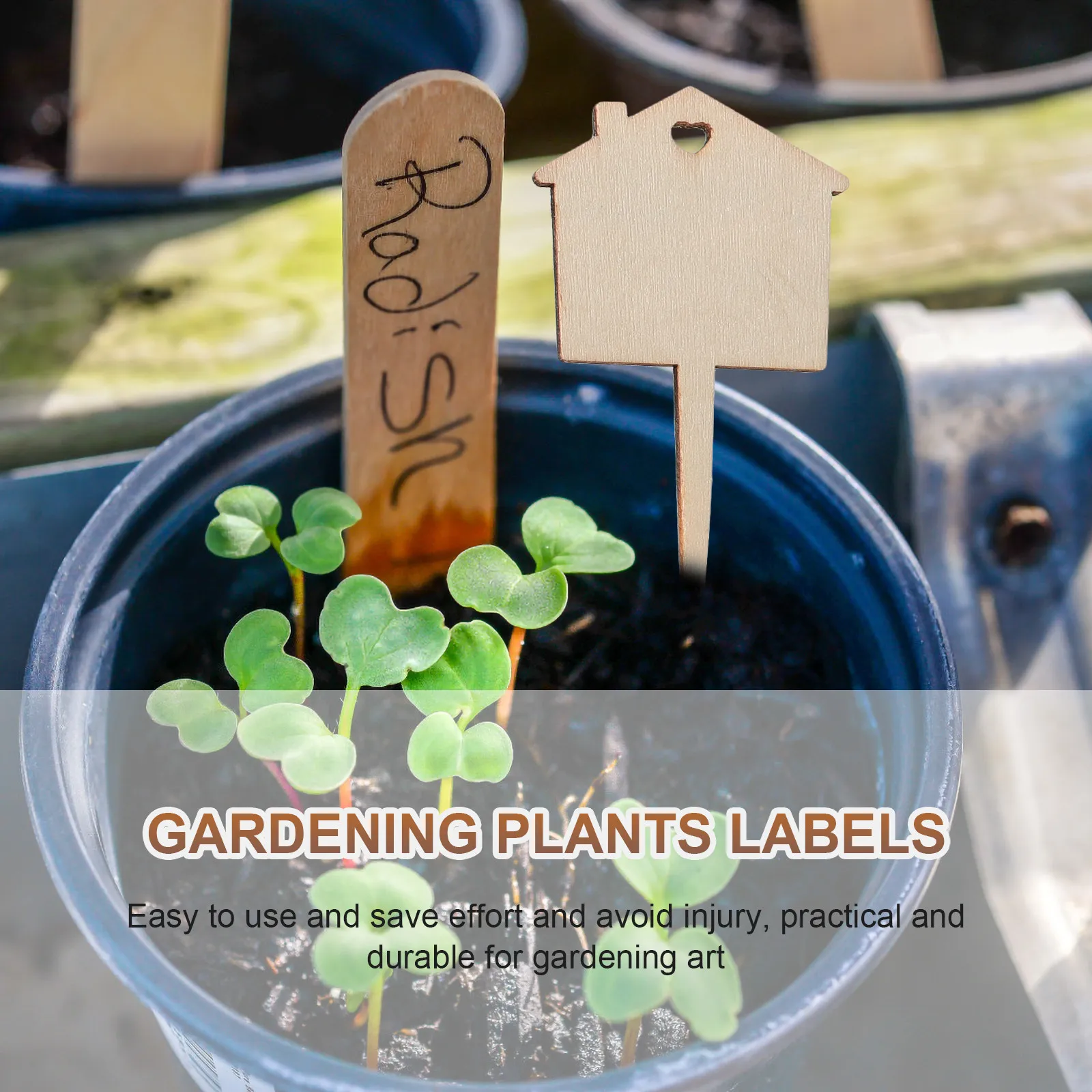 50Pcs Durable Wooden Plant Labels Reusable Gardening Tags Garden Plant Markers Decorative Flower Labels Wooden Tags