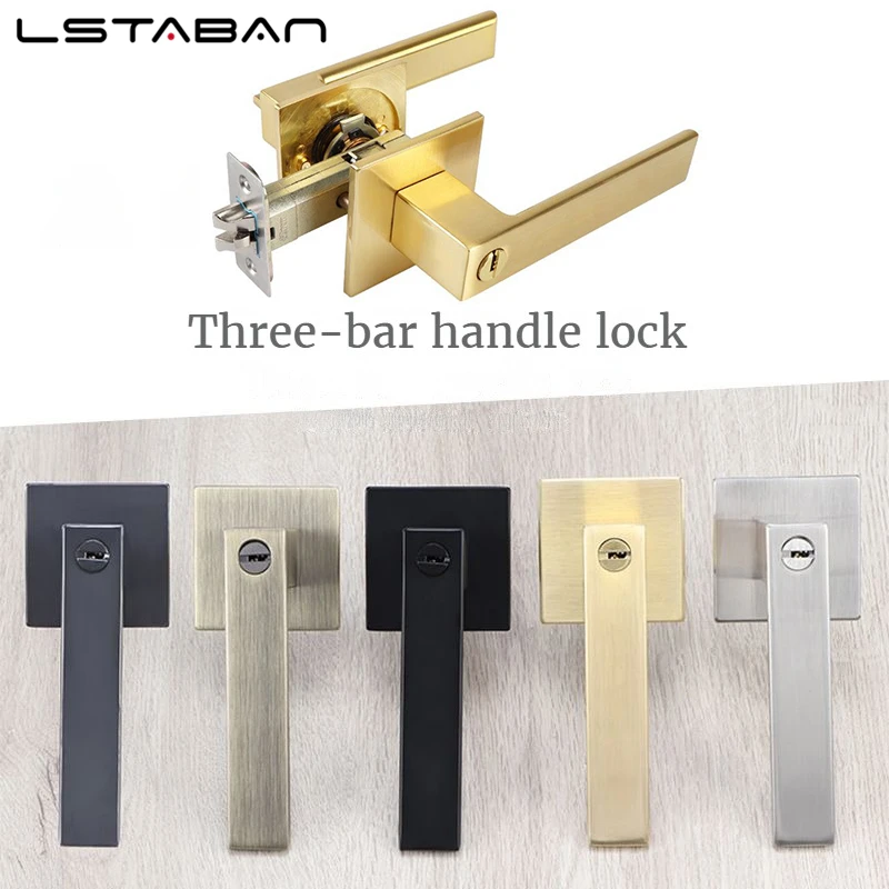 Door Lock Handle Lock High-grade Zinc Alloy Handle Lock Three-pole Spherical Door Lock Bedroom Bathroom Hardware Accessories