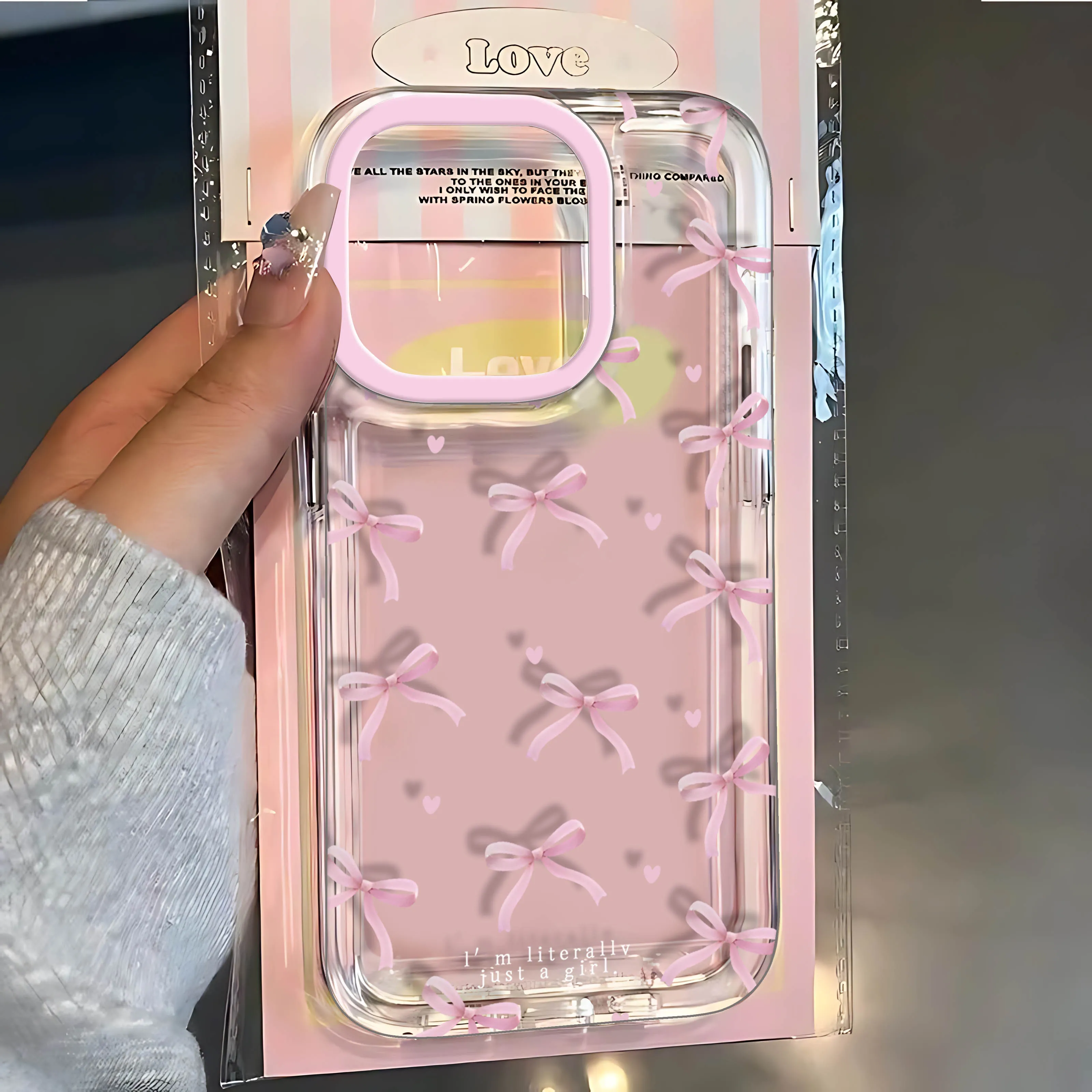 clear Pink Heart Bow Phone Case for Huawei Nova 9 6 7 5 P50 P30 SE Pro Lite Honor 50 4G 5G Transparent Soft TPU Back Cover