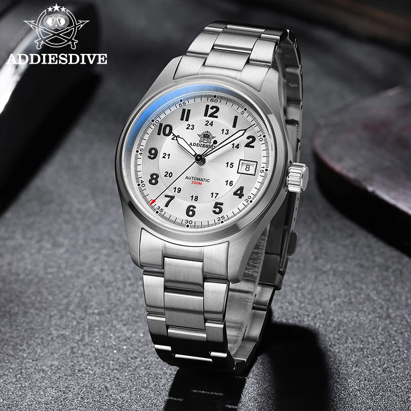 

ADDIESDIVE 39mm Men's Automatic Watch 200m Waterproof Sapphire Luxury Watch BGW9 Blue Luminous Stainless Steel Mechanical Watch