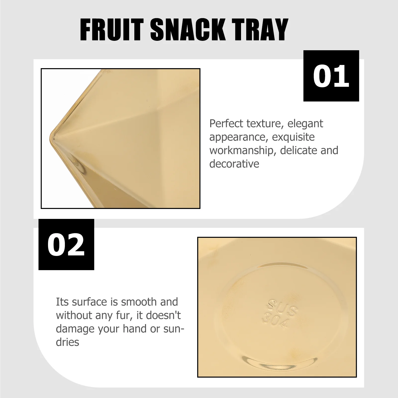 

Stainless Steel Hexagon Snack Plate Fruit Tray Candy Holder Dessert Container Storage Tray Smooth Surface Elegant Design