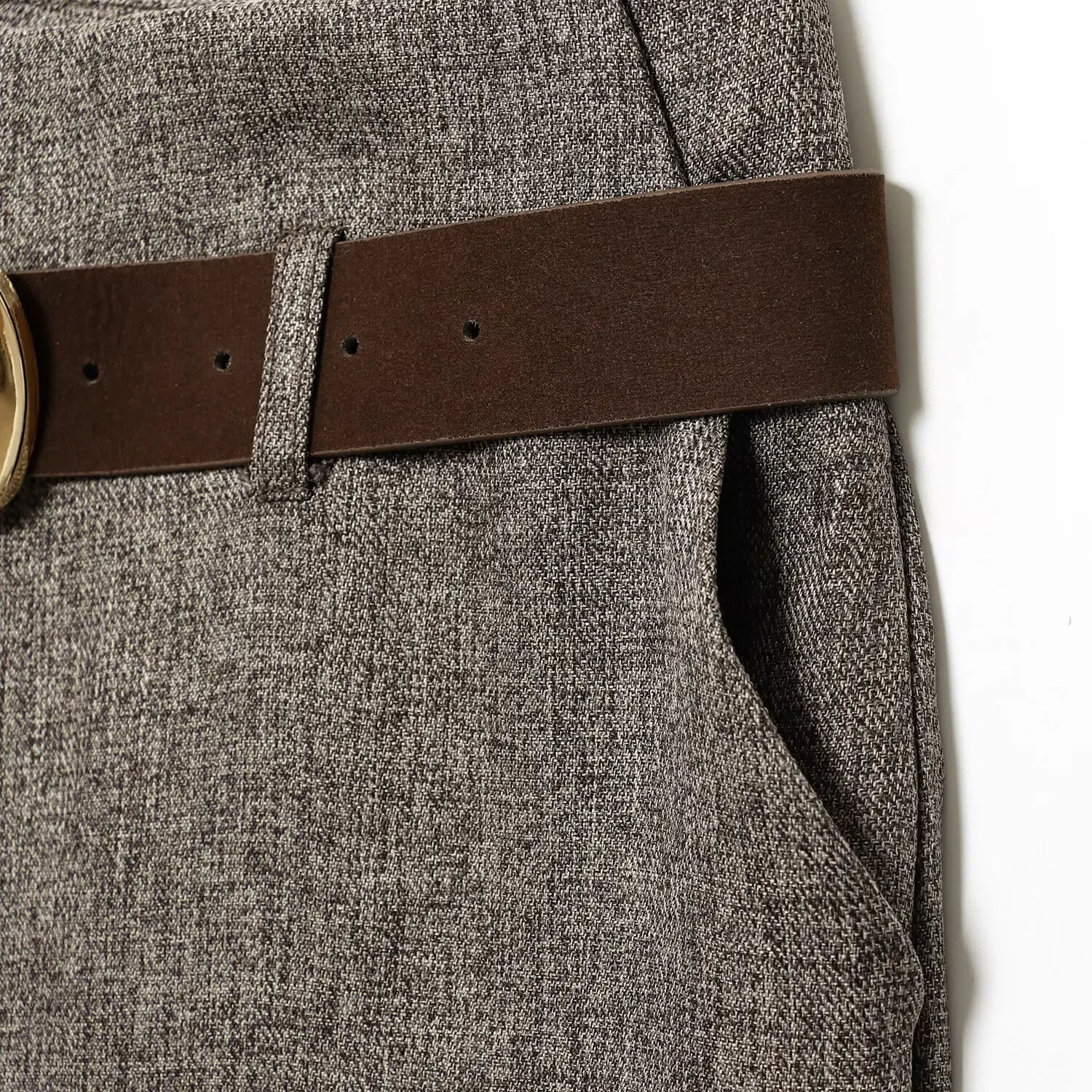 بنطال نسائي مستقيم الساق متعدد الاستخدامات مع حزام خريفي وصل حديثًا للشارع Sle l زر إغلاق بولي... #4