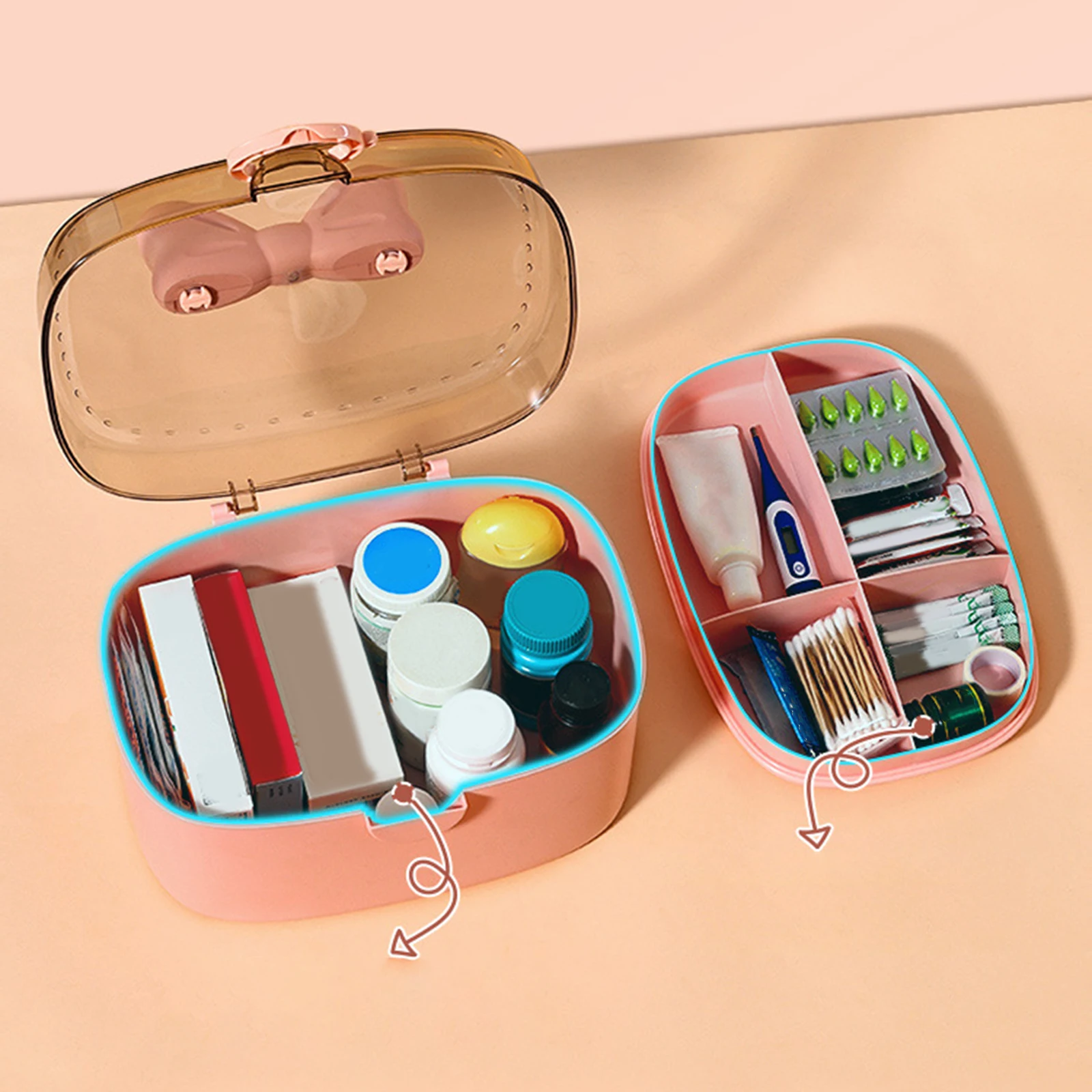 Hair Accessories Storage Box Multi Compartment Earrings Holder Jewelry Organizer for Jewelry Bracelets Headband Barrette Bedroom