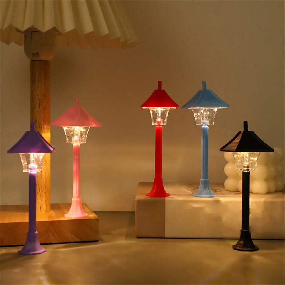 

Retro LED Desk Lamp Atmosphere Decoration Micro Landscape Doll House Street Light Design Table Night Lights Bedroom Bedside Lamp