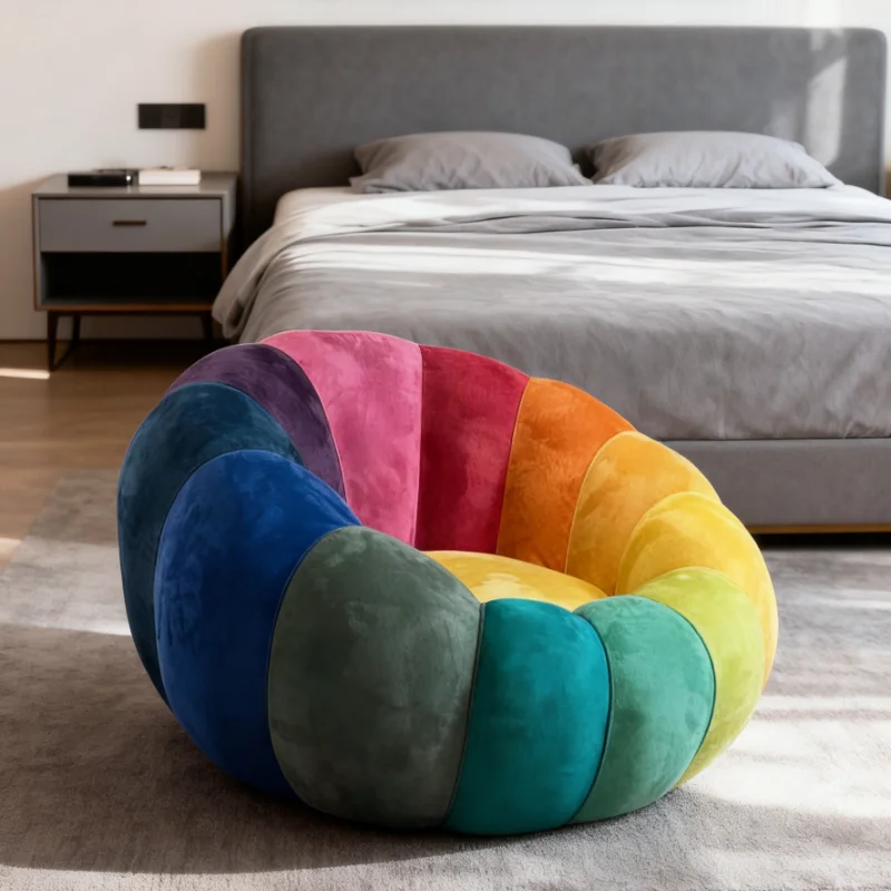 

Скандинавский яркий лепесток, одиночный диван-кресло, эластичная ткань, цельная губка, модный стул для украшения гостиной, мебель для дома