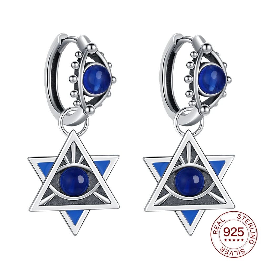S925 Sterling Silber Davidstern Ohrringe Heiße Neue Original Schmuck Mode Klassische Ohrring Elegante Tägliche Gfit Für Frauen