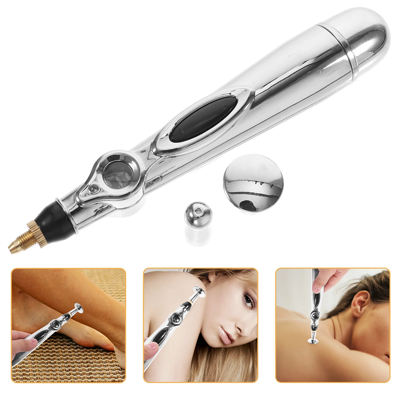 

1Set Massage Pen Chargeable Electronic Acupuncture Device Pain Relief Therapy Handheld Massaging Tool Durable Pulse Magnetic