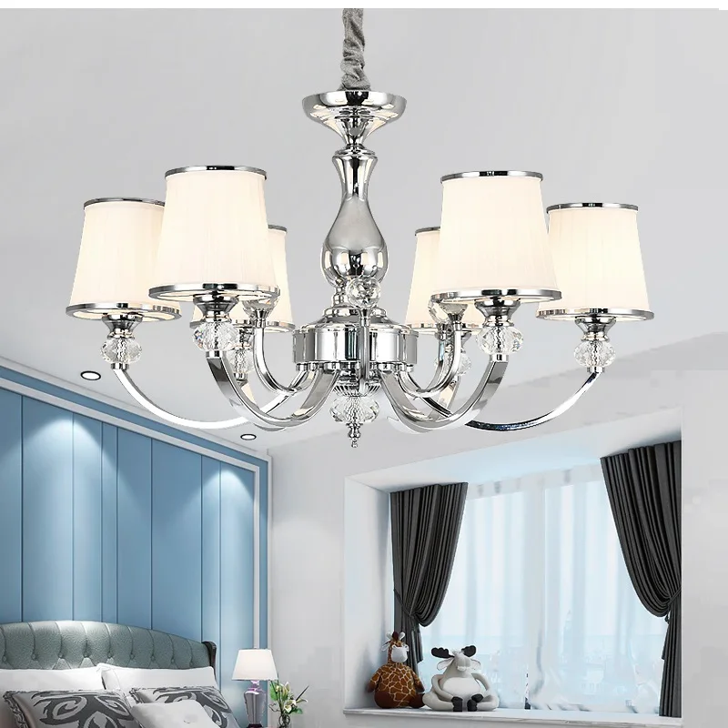 

Nordic Chrome Modern Chandelier Lights for Living Room Bedroom Dining Tables Led Lighting Fixture Crystal Lamp E14 Led Lighting
