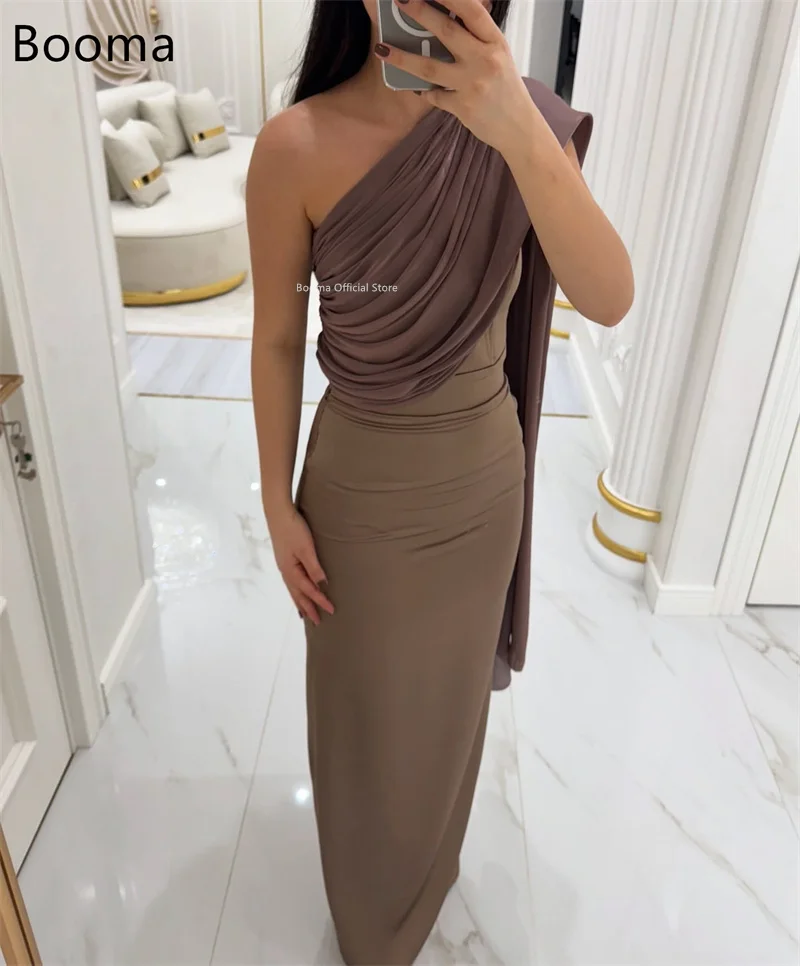 Booma Abiti da sera semplici a sirena Abiti da festa formali per le donne Piega monospalla senza maniche Elegante abito da ballo Personalizza 2025