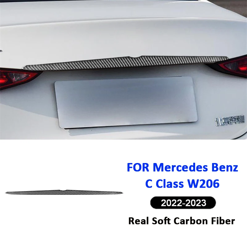 

For Mercedes Benz C Class W206 2022-2023 Carbon Fiber Car Rear Trunk Emblem Trim Strip Decoration Sticker Exterior Accessories