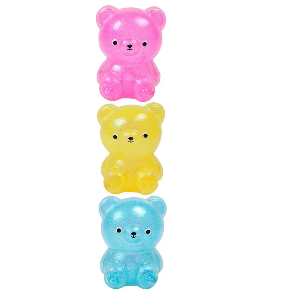 3 pièces presser soulagement du Stress jouet drôle Animal en forme d'ours doux Tpr extensible jouet Adorable pincement faveur presser jouets Stress