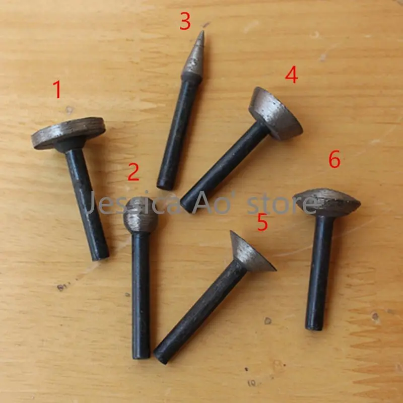 6pcs Sintered Diamond Grinding Head Stone Cutting Tools Marble Carving Knife Tile Cement Grinding Sanding Stone Milling Cutter