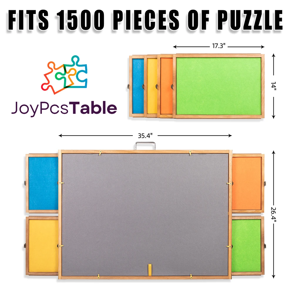 Puzzle Board with Drawers, Puzzle Table 1500 Pcs Portable for Adults, Tilting Board, Easy to Store